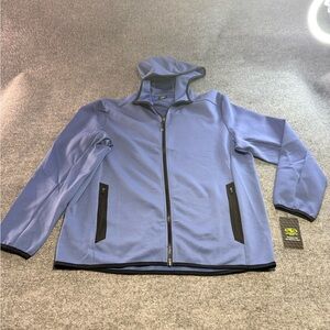 Athletic Works Light Blue Hooded Jacket with Black Trim
